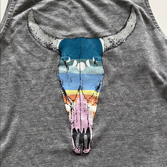 NWOT Chaser Grey Bull Skull Tank Size Small - Picture 2 of 7